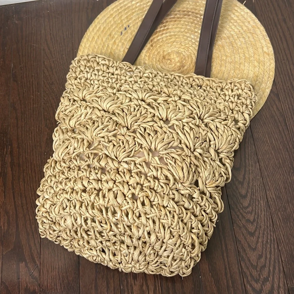 Vintage shoulder Cottagecore Straw Bag - Picture 8 of 10